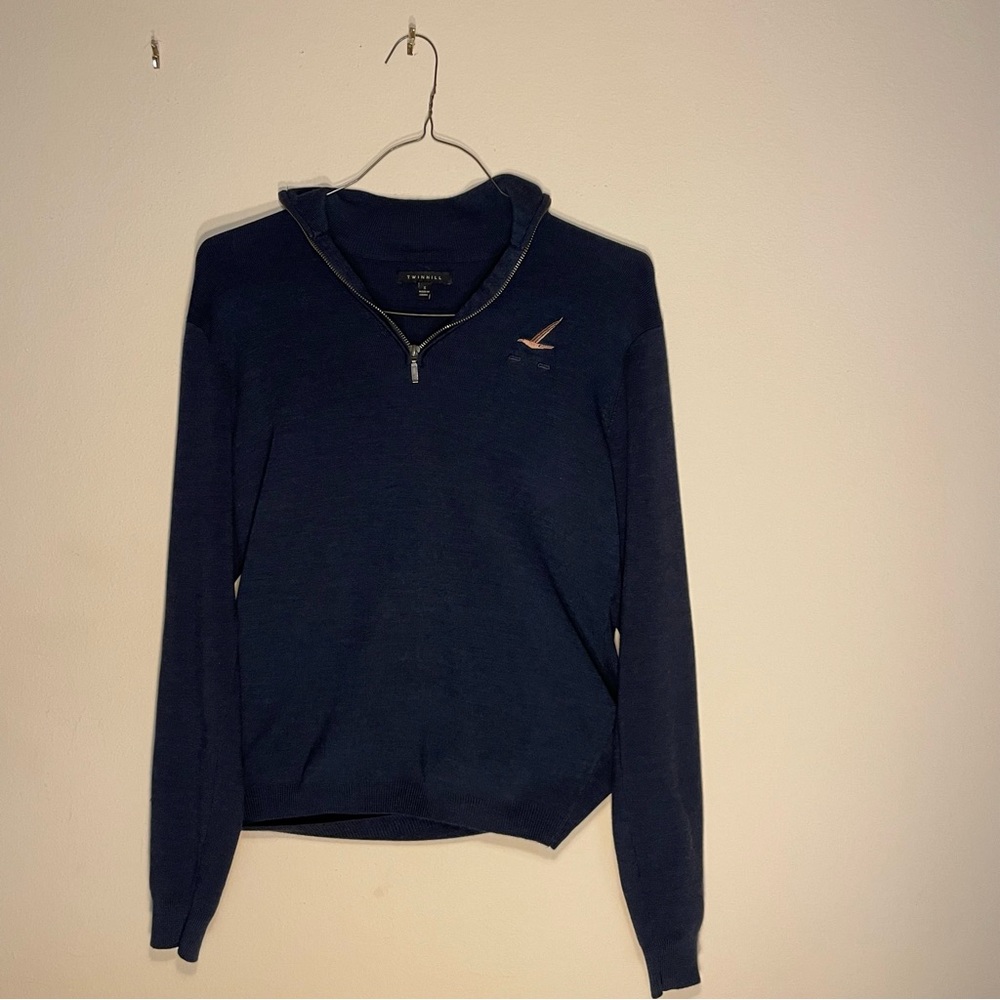 Small navy quarter zip sweater